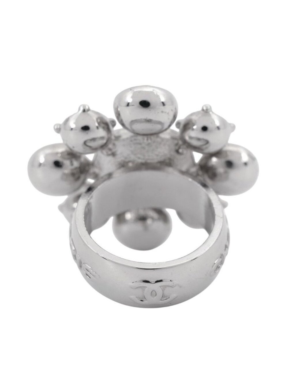 Chanel Ring CC Logo Metal Rhinestone - Picture 4 of 10